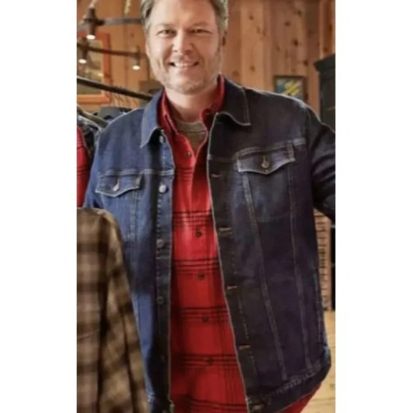 NWT Lands End x Blake Shelton Men's Cotton Flannel Red Plaid Long Sleeve Button - Picture 1 of 7
